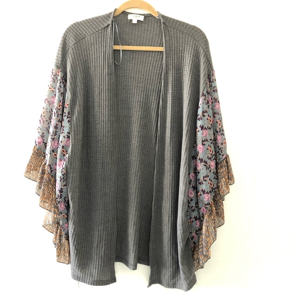 UMGEE Women's Waffle Knit Open Front Cardigan kimono